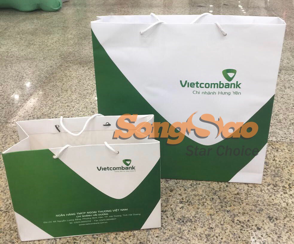 Túi giấy in ngân hàng Vietocmbank